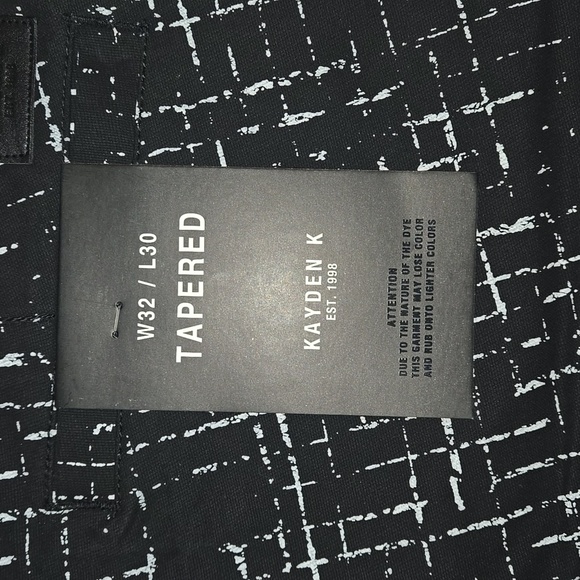 Kayden K Men's Comfort Stretch Tapered Jeans Black and White Size 32 NWT - Picture 9 of 11